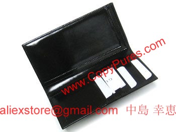 GUCCI　グッチ　財布　メンズ　長札　札入れ　Gスクリプト　ブリリアント　エナメルカーフ　ブラック　203599